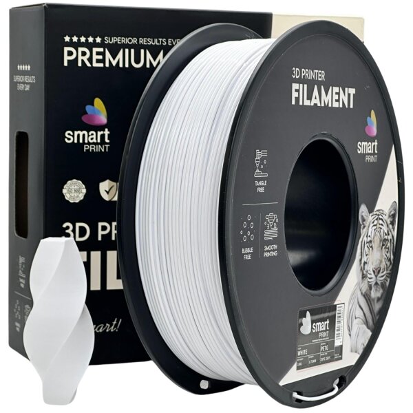 PETG (Hersteller: Smart Print) | 1kg | Ø 1.75mm | Weiss