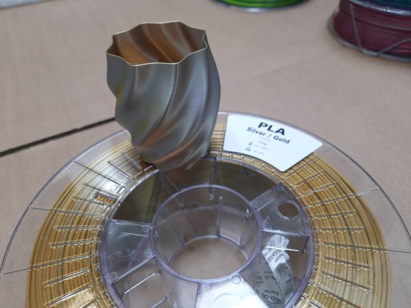 DualColor Silk PLA (zweifarbig, Hersteller: MCPP) | 0.75kg | Ø 1.75mm | Gold - Silber