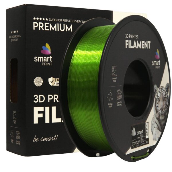 PETG (Hersteller: Smart Print) | 1kg | Ø 1.75mm | Grün Transparent