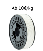 ABVERKAUF ab 10&euro;/kg: 5/10/20 Spulen 750g PLA | weiss | &Oslash; 1,75mm | Made in Germany (Hersteller: Simona AG)