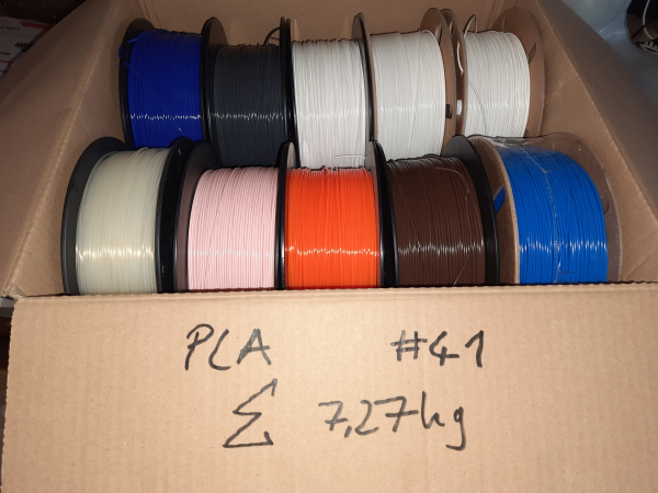 PLA Box #A41: 7.27kg PLA gemischte Farben &Oslash; 1,75mm - Made in Europe