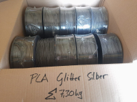 PLA Box #G1: 7.30 kg Glitter Silber &Oslash; 1,75mm -...