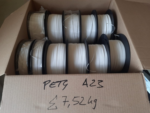 PETG Box #A23: 7.52kg PETG weiss &Oslash; 1,75mm - Made in Europe