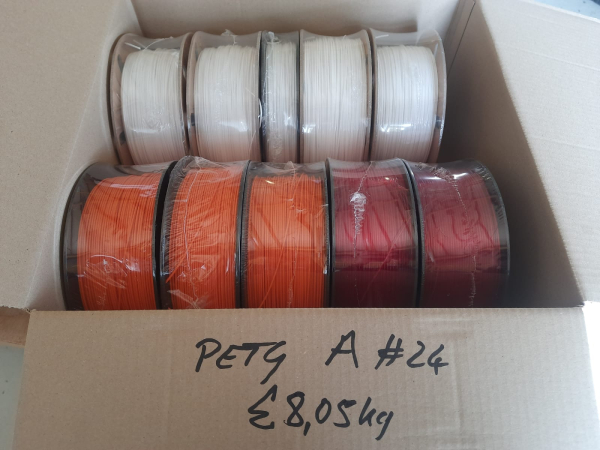 PETG Box #A24: 8.05 kg PETG gemischte Farben &Oslash; 1,75mm - Made in Europe