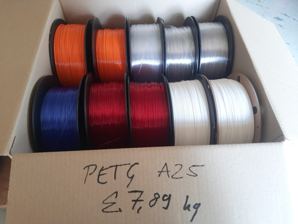 PETG Box #A25: 7.89 kg PETG gemischte Farben &Oslash; 1,75mm - Made in Europe