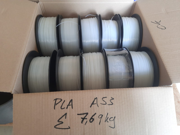 PLA Box #A53: 7.69kg PLA semi-transparent &Oslash; 1,75mm - Made in Europe