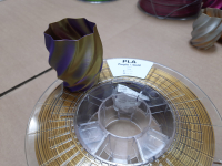DualColor Silk PLA Filament (zweifarbig) | &Oslash; 1,75mm | Gold/Lila | 0,75kg (Eine Spule)